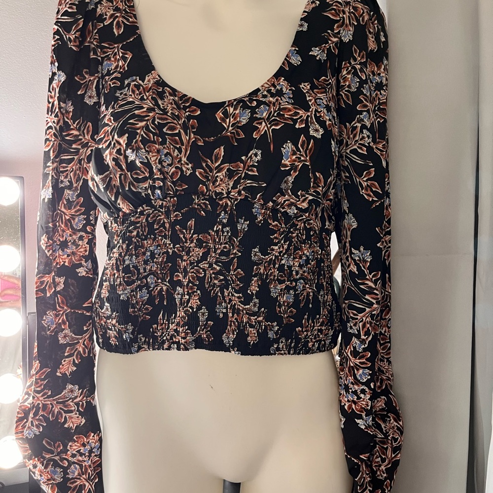 Free People Black Combo Long Sleeve E3